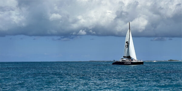 Sailboat resting on Grace Bay, Turks & Caicos.  (2022)